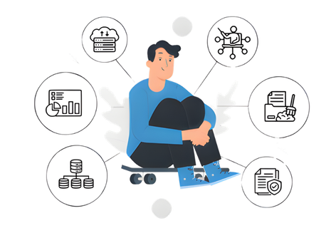 Team collaboration and data analytics illustration