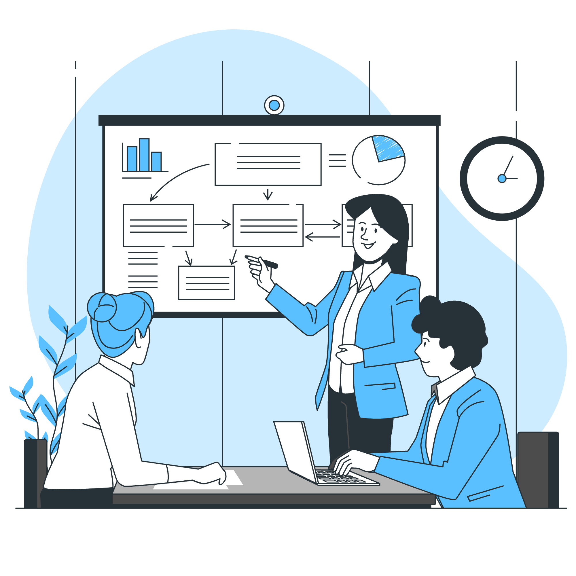 Business consulting and data analytics illustration